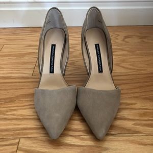 BN - Greige 3.5 inch Closed Toe Pointed Pumps